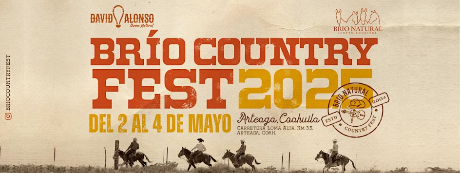 Festival Brío Country Fest 2025, llega a la ciudad de Arteaga Coahuila