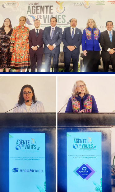 La celebración del Dia del Agente de Viajes incluyó un Trade Show turístico con tour operadores de empresas hoteleras, y de movilidad como Aeroméxico, Assist Card, Mobility ADO, HERTZ , así como una exposición de certificaciones.