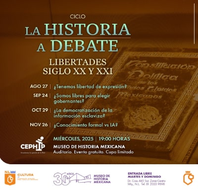 En coordinación con el Centro de Estudios Políticos y de Historia Presente Estadística, A. C., el ciclo se llevará a cabo en el Auditorio del Museo de Historia Mexicana a las 19:00 horas,