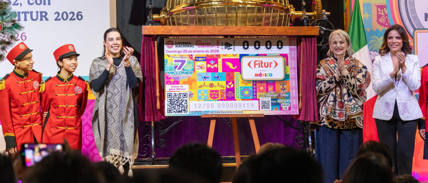 FITUR 2026; México país invitado, celebra participación con billete de lotería